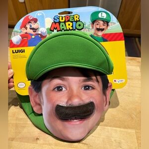 New! Luigi Hat & Mustache Set